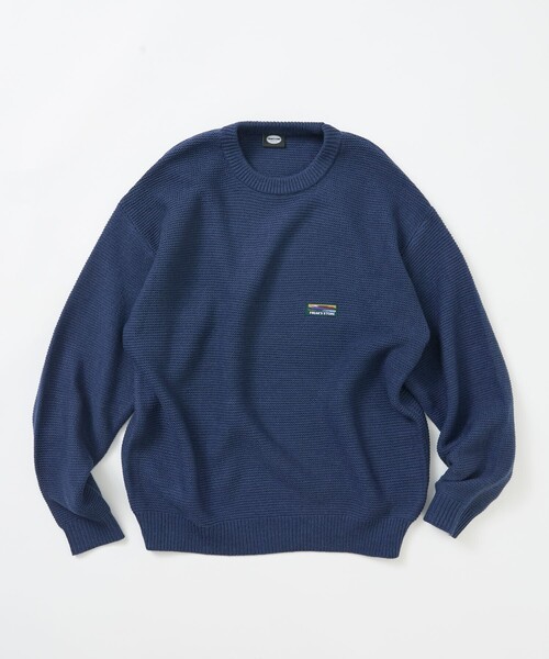 FREAK'S STORE(フリークスストア)の「限定展開 リラックスフィット ワンポイントロゴ クルーネックニット(ニット/セーター・メンズ・ブラック/ネイビー/ベージュ/ブラウン/スミクロ・SMALL/LARGE/MEDIUM)」の22枚目の写真