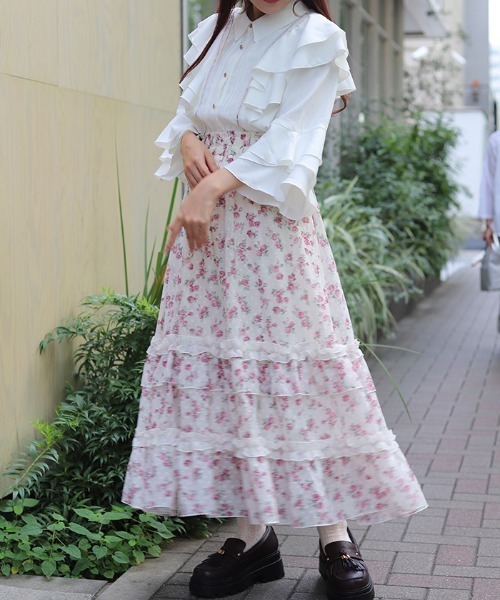 axes femme(アクシーズファム)の「ミニローズプリントSK(スカート・レディース・キナリ/ブラック・FREE)」の3枚目の写真