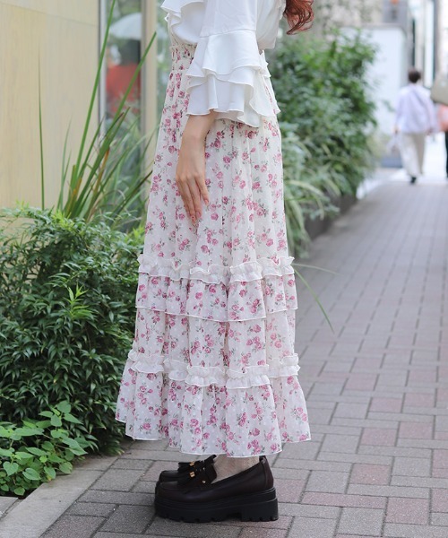axes femme(アクシーズファム)の「ミニローズプリントSK(スカート・レディース・キナリ/ブラック・FREE)」の4枚目の写真