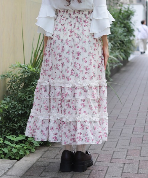 axes femme(アクシーズファム)の「ミニローズプリントSK(スカート・レディース・キナリ/ブラック・FREE)」の5枚目の写真