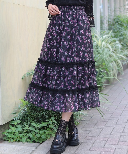 axes femme(アクシーズファム)の「ミニローズプリントSK(スカート・レディース・キナリ/ブラック・FREE)」の8枚目の写真