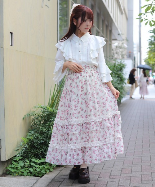 axes femme(アクシーズファム)の「ミニローズプリントSK(スカート・レディース・キナリ/ブラック・FREE)」の11枚目の写真