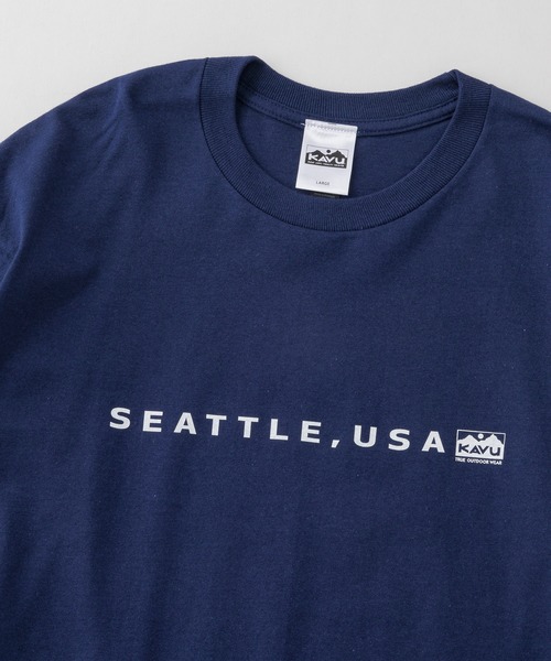 KAVU(カブー)の「KAVU/カブー SEATTLE USA LS Tee/ロングスリーブ Tシャツ(Tシャツ/カットソー・メンズ・ネイビー/マルーン/ナチュラル・MEDIUM/X-LARGE/LARGE)」の8枚目の写真