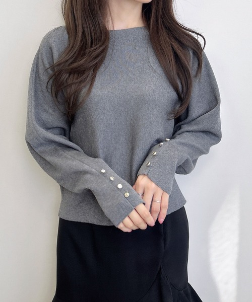 INGNI(イング)の「袖ボタンドルマンニット(ニット/セーター・レディース・ボルドー/チャコールグレー/ブラック/ブラウン・M)」の11枚目の写真