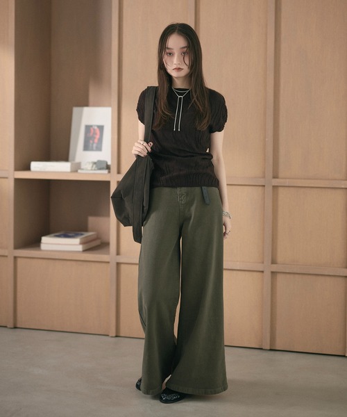 LAULEN(ローレン)の「textured pattern knit pullover /ニュアンス柄ニットプルオーバー(ニット/セーター・レディース・ベージュ/ボルドー/チャコールグレー/ホワイト/ブラック・FREE)」の10枚目の写真