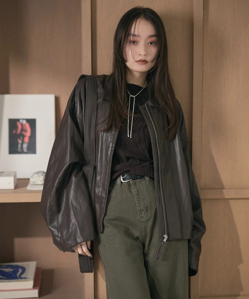 LAULEN(ローレン)の「textured pattern knit pullover /ニュアンス柄ニットプルオーバー(ニット/セーター・レディース・ベージュ/ボルドー/チャコールグレー/ホワイト/ブラック・FREE)」の15枚目の写真