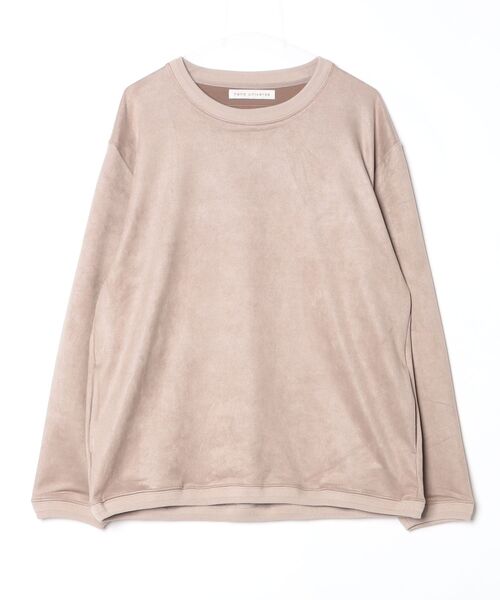 NANO universe（ナノユニバース）の「フェイクスエードプルオーバー　長袖（Tシャツ/カットソー・メンズ・チャコール/ホワイト/ブラック/ベージュ・M/L/S/XL）」の4枚目の写真
