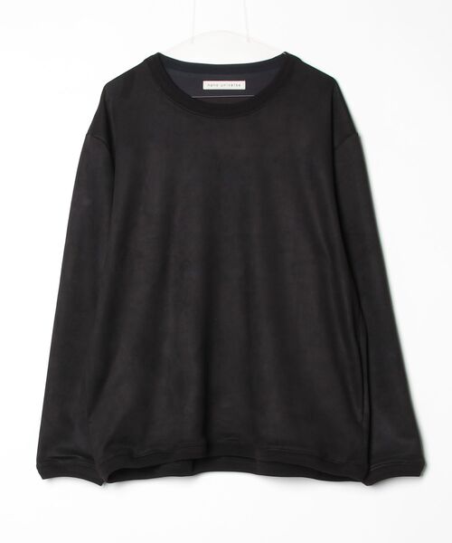 NANO universe（ナノユニバース）の「フェイクスエードプルオーバー　長袖（Tシャツ/カットソー・メンズ・チャコール/ホワイト/ブラック/ベージュ・M/L/S/XL）」の3枚目の写真
