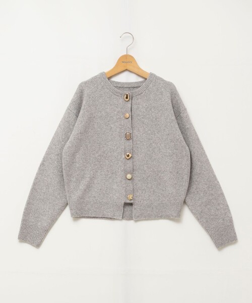 NOLLEY’S(ノーリーズ)の「【TORRAZZO DONNA/トラッゾドンナ】【林(mayumi_nol)別注】ビジューカーディガン(カーディガン/ボレロ・レディース・イエロー/チャコールグレー/オフホワイト・38)」の6枚目の写真