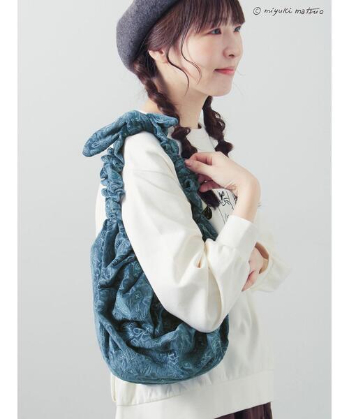 Samansa Mos2(サマンサ モスモス)の「【miyuki matsuo×Samansa Mos2】ベロアバッグ(ハンドバッグ・レディース・ボルドー/グリーン・F)」の6枚目の写真