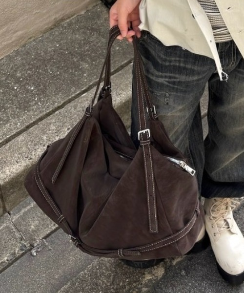 Chikashitsu +】suede boston bag / 【チカシツプラス】スエード