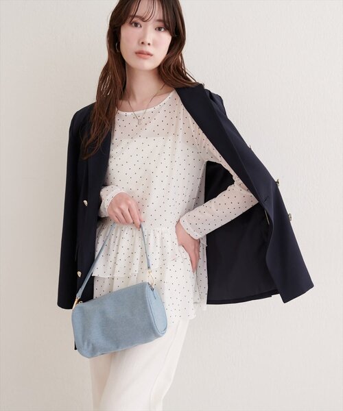 natural couture（ナチュラルクチュール）の「総レースティアードTOPS（Tシャツ/カットソー・レディース・ブラック/ブラウン/オフホワイト/ドット・FREE）」の13枚目の写真