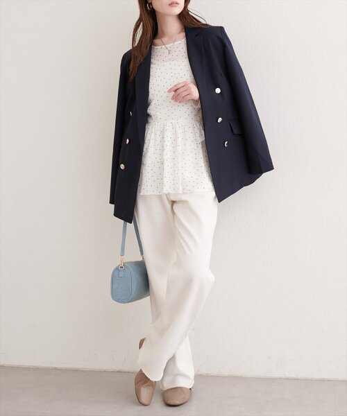 natural couture（ナチュラルクチュール）の「総レースティアードTOPS（Tシャツ/カットソー・レディース・ブラック/ブラウン/オフホワイト/ドット・FREE）」の12枚目の写真