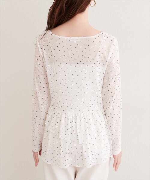 natural couture（ナチュラルクチュール）の「総レースティアードTOPS（Tシャツ/カットソー・レディース・ブラック/ブラウン/オフホワイト/ドット・FREE）」の9枚目の写真