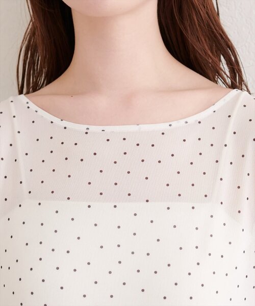natural couture（ナチュラルクチュール）の「総レースティアードTOPS（Tシャツ/カットソー・レディース・ブラック/ブラウン/オフホワイト/ドット・FREE）」の8枚目の写真