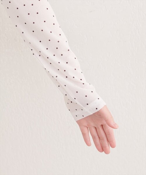 natural couture（ナチュラルクチュール）の「総レースティアードTOPS（Tシャツ/カットソー・レディース・ブラック/ブラウン/オフホワイト/ドット・FREE）」の7枚目の写真