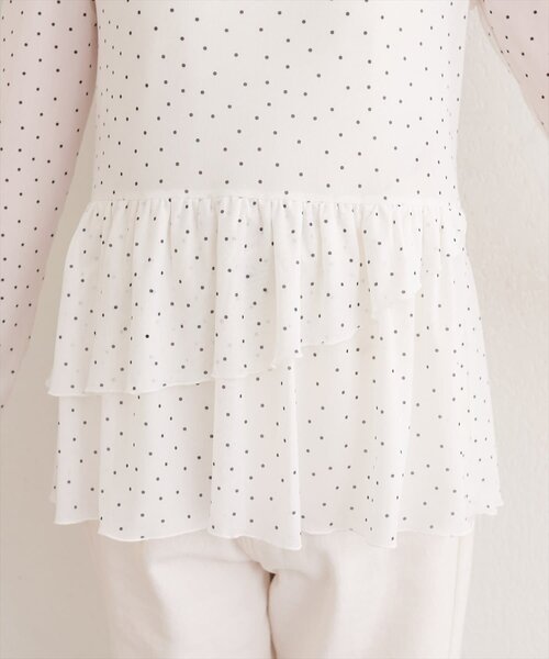 natural couture（ナチュラルクチュール）の「総レースティアードTOPS（Tシャツ/カットソー・レディース・ブラック/ブラウン/オフホワイト/ドット・FREE）」の6枚目の写真