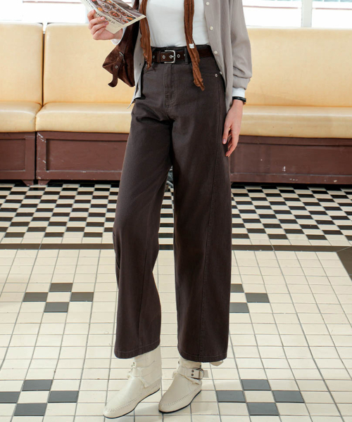 PIGMENT（ピグメント）の「[プレミアム]コットン切替パンツ (XJPT260402)（その他パンツ・レディース・ネイビー/ベージュ/ブラウン/カーキ・SMALL/MEDIUM/LARGE）」の5枚目の写真