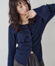 【9.19(土)0:00発売/WEB限定/4色展開】フロントギャザーニットカーディガン