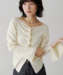 【9.19(土)0:00発売/WEB限定/4色展開】フロントギャザーニットカーディガン