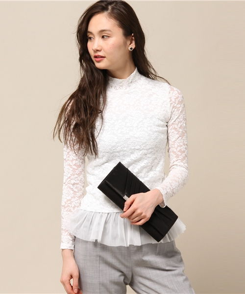 GUILD PRIME（ギルドプライム）の「【GUILD PRIME】WOMENS レースハイネックプルオーバー（Tシャツ/カットソー・レディース・ホワイト・34/36）」の12枚目の写真