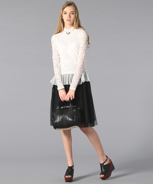 GUILD PRIME（ギルドプライム）の「【GUILD PRIME】WOMENS レースハイネックプルオーバー（Tシャツ/カットソー・レディース・ホワイト・34/36）」の10枚目の写真