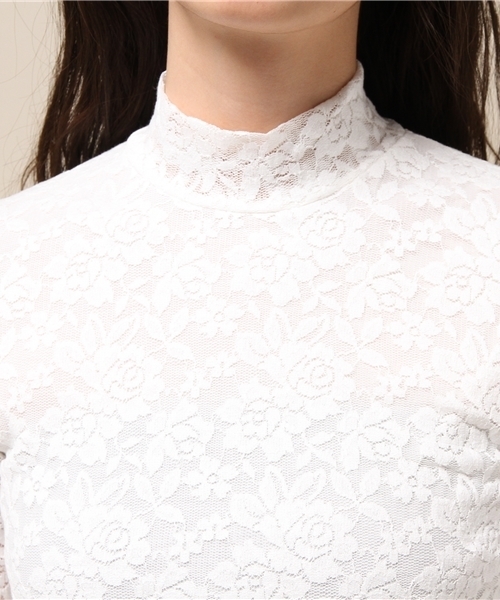 GUILD PRIME（ギルドプライム）の「【GUILD PRIME】WOMENS レースハイネックプルオーバー（Tシャツ/カットソー・レディース・ホワイト・34/36）」の5枚目の写真