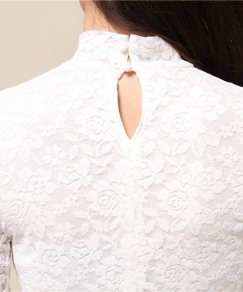 GUILD PRIME（ギルドプライム）の「【GUILD PRIME】WOMENS レースハイネックプルオーバー（Tシャツ/カットソー・レディース・ホワイト・34/36）」の6枚目の写真