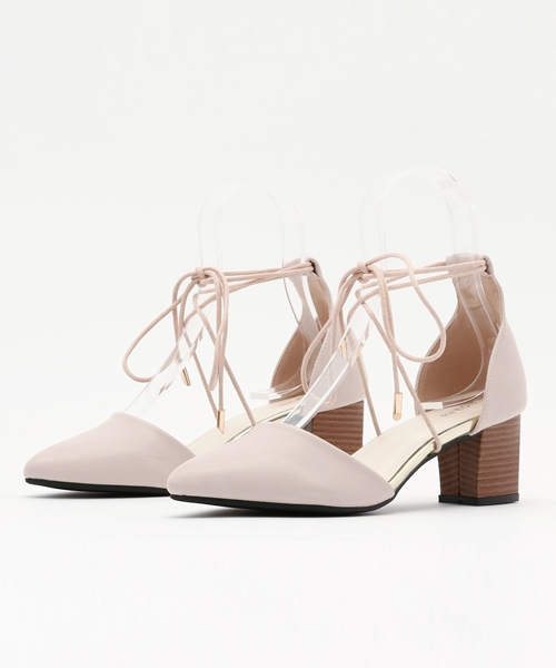 Re:EDIT（リエディ）の「[パンプスランキング1位獲得中]セパレートTYPEスタックヒールレースアップパンプス/ギリーパンプス/シューズ[Re:EDIT/リエディ][リエディオリジナル]（パンプス・レディース・ホワイト/シルバー/ブラック/ベージュ/サーモンピンク・X-LARGE/MEDIUM/XX-LARGE/X-SMALL/SMALL/LARGE）」の8枚目の写真