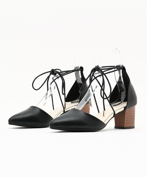 Re:EDIT（リエディ）の「[パンプスランキング1位獲得中]セパレートTYPEスタックヒールレースアップパンプス/ギリーパンプス/シューズ[Re:EDIT/リエディ][リエディオリジナル]（パンプス・レディース・ホワイト/シルバー/ブラック/ベージュ/サーモンピンク・X-LARGE/MEDIUM/XX-LARGE/X-SMALL/SMALL/LARGE）」の2枚目の写真