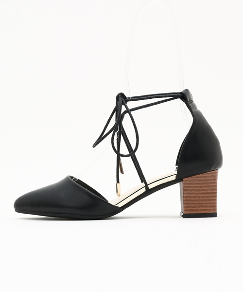 Re:EDIT（リエディ）の「[パンプスランキング1位獲得中]セパレートTYPEスタックヒールレースアップパンプス/ギリーパンプス/シューズ[Re:EDIT/リエディ][リエディオリジナル]（パンプス・レディース・ホワイト/シルバー/ブラック/ベージュ/サーモンピンク・X-LARGE/MEDIUM/XX-LARGE/X-SMALL/SMALL/LARGE）」の9枚目の写真