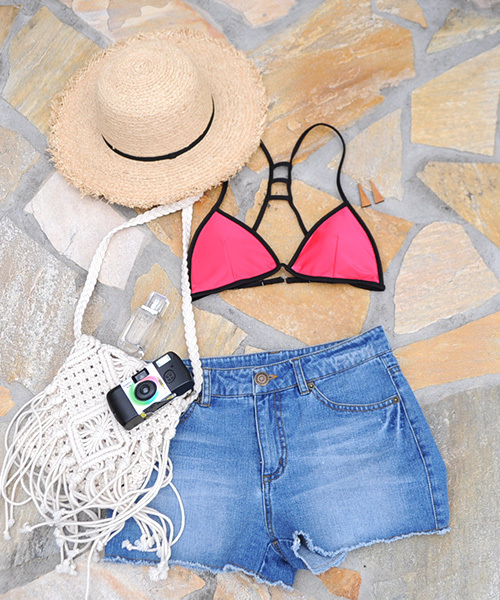 Luz Llena (philter)（ラズレナ　フィルター）の「[単品]選べる2タイプ[無地orエスニック]三角ビキニブラトップ/水着（水着・レディース・ブラック/その他/ミント/ホワイト/ピンク・LARGE/SMALL/MEDIUM）」の5枚目の写真