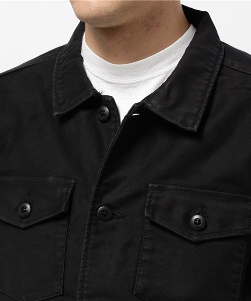 AMERICAN RAG CIE（アメリカンラグシー）の「モールスキン ロングファティーグシャツ（シャツ/ブラウス・メンズ・オリーブ/ブラック・3/1/2）」の3枚目の写真