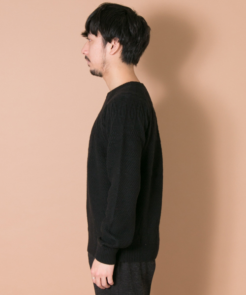 URBAN RESEARCH（アーバンリサーチ）の「UR 球心ジャカードC/N（ニット/セーター・メンズ・ボルドー/ホワイト/ブラック・MEDIUM/LARGE）」の5枚目の写真