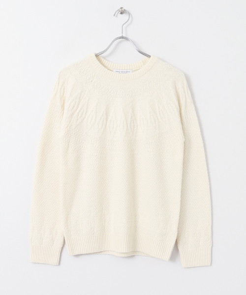 URBAN RESEARCH（アーバンリサーチ）の「UR 球心ジャカードC/N（ニット/セーター・メンズ・ボルドー/ホワイト/ブラック・MEDIUM/LARGE）」の16枚目の写真