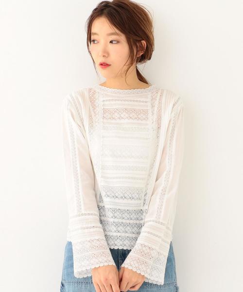 Another Edition（アナザーエディション）の「リバーレースプルオーバー ◆（シャツ/ブラウス・レディース・オフホワイト/ブラック/ケリー・フリー）」の21枚目の写真