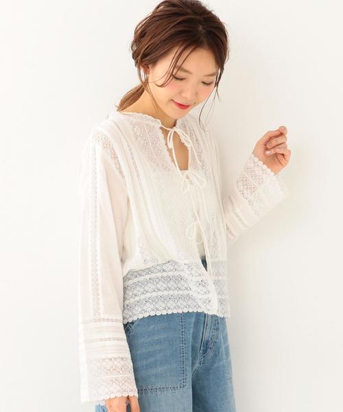 Another Edition（アナザーエディション）の「リバーレースプルオーバー ◆（シャツ/ブラウス・レディース・オフホワイト/ブラック/ケリー・フリー）」の11枚目の写真