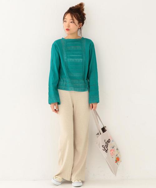 Another Edition（アナザーエディション）の「リバーレースプルオーバー ◆（シャツ/ブラウス・レディース・オフホワイト/ブラック/ケリー・フリー）」の15枚目の写真