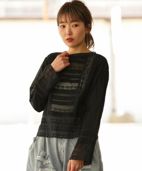 Another Edition（アナザーエディション）の「リバーレースプルオーバー ◆（シャツ/ブラウス・レディース・オフホワイト/ブラック/ケリー・フリー）」の9枚目の写真