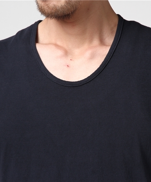 OURET（オーレット）の「HIGH TWIST JERSEY STITCH U NECK SHORT SLEEVE（Tシャツ/カットソー・メンズ・グレー系その他/ネイビー/ホワイト系その他・2/1/3）」の6枚目の写真