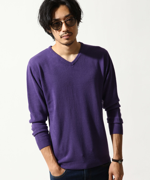 ZIP FIVE(ジップファイブ)の「【ZIP FIVE】抗ピリング加工カシミアタッチVネックセーター(ニット/セーター・メンズ・レッド系その他/ピンク/ブラウン/テラコッタ/モカ/マスタード/オフホワイト/杢グレー/ダークグリーン/チャコール/ネイビー/ベージュ/ブラック系その他/ブルー/ブルー系その他/ワイン/カーキ/アイボリー/ブルーグレー/ブラック/パープル・SMALL/LARGE/X-LARGE/MEDIUM)」の18枚目の写真