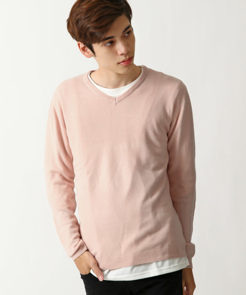 ZIP FIVE(ジップファイブ)の「【ZIP FIVE】抗ピリング加工カシミアタッチVネックセーター(ニット/セーター・メンズ・レッド系その他/ピンク/ブラウン/テラコッタ/モカ/マスタード/オフホワイト/杢グレー/ダークグリーン/チャコール/ネイビー/ベージュ/ブラック系その他/ブルー/ブルー系その他/ワイン/カーキ/アイボリー/ブルーグレー/ブラック/パープル・SMALL/LARGE/X-LARGE/MEDIUM)」の20枚目の写真