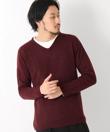 【ZIP FIVE】抗ピリング加工カシミアタッチVネックセーター