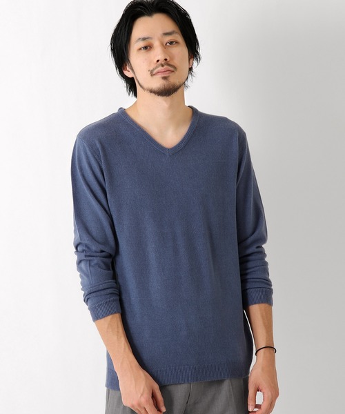 ZIP FIVE(ジップファイブ)の「【ZIP FIVE】抗ピリング加工カシミアタッチVネックセーター(ニット/セーター・メンズ・レッド系その他/ピンク/ブラウン/テラコッタ/モカ/マスタード/オフホワイト/杢グレー/ダークグリーン/チャコール/ネイビー/ベージュ/ブラック系その他/ブルー/ブルー系その他/ワイン/カーキ/アイボリー/ブルーグレー/ブラック/パープル・SMALL/LARGE/X-LARGE/MEDIUM)」の16枚目の写真