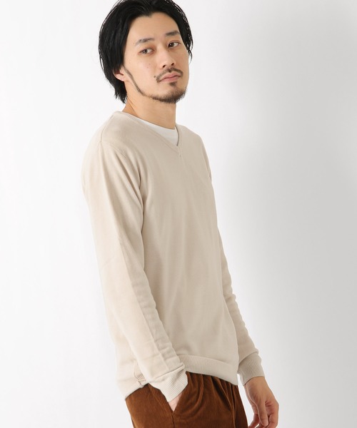 ZIP FIVE(ジップファイブ)の「【ZIP FIVE】抗ピリング加工カシミアタッチVネックセーター(ニット/セーター・メンズ・レッド系その他/ピンク/ブラウン/テラコッタ/モカ/マスタード/オフホワイト/杢グレー/ダークグリーン/チャコール/ネイビー/ベージュ/ブラック系その他/ブルー/ブルー系その他/ワイン/カーキ/アイボリー/ブルーグレー/ブラック/パープル・SMALL/LARGE/X-LARGE/MEDIUM)」の3枚目の写真