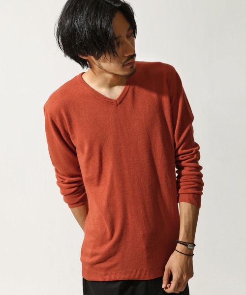 ZIP FIVE(ジップファイブ)の「【ZIP FIVE】抗ピリング加工カシミアタッチVネックセーター(ニット/セーター・メンズ・レッド系その他/ピンク/ブラウン/テラコッタ/モカ/マスタード/オフホワイト/杢グレー/ダークグリーン/チャコール/ネイビー/ベージュ/ブラック系その他/ブルー/ブルー系その他/ワイン/カーキ/アイボリー/ブルーグレー/ブラック/パープル・SMALL/LARGE/X-LARGE/MEDIUM)」の11枚目の写真