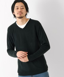 【ZIP FIVE】抗ピリング加工カシミアタッチVネックセーター