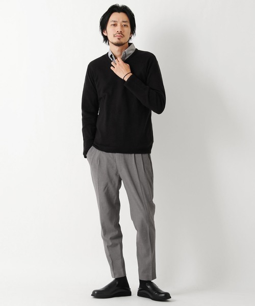 ZIP FIVE(ジップファイブ)の「【ZIP FIVE】抗ピリング加工カシミアタッチVネックセーター(ニット/セーター・メンズ・レッド系その他/ピンク/ブラウン/テラコッタ/モカ/マスタード/オフホワイト/杢グレー/ダークグリーン/チャコール/ネイビー/ベージュ/ブラック系その他/ブルー/ブルー系その他/ワイン/カーキ/アイボリー/ブルーグレー/ブラック/パープル・SMALL/LARGE/X-LARGE/MEDIUM)」の22枚目の写真