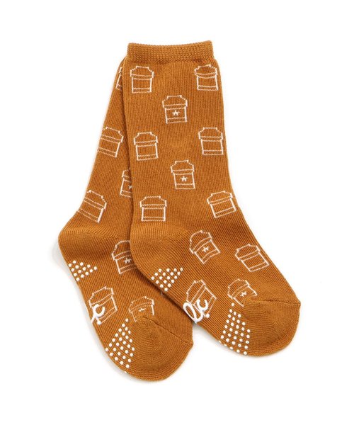 apres les cours（アプレレクール）の「カフェ柄ソックス（ソックス/靴下・キッズ・マスタード/ブラック/サックスブルー・15 /21/12/18）」の5枚目の写真