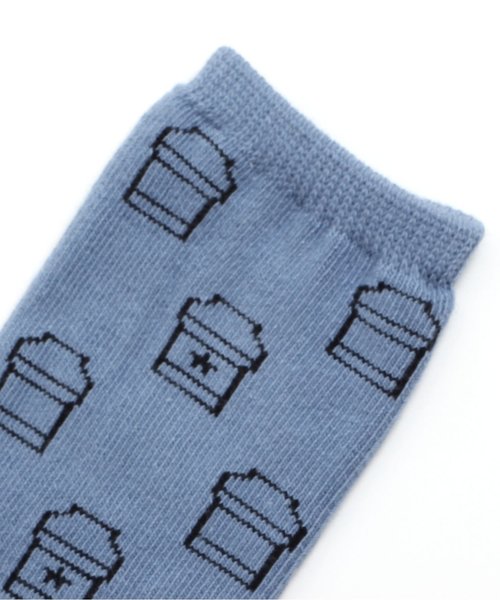 apres les cours（アプレレクール）の「カフェ柄ソックス（ソックス/靴下・キッズ・マスタード/ブラック/サックスブルー・15 /21/12/18）」の10枚目の写真